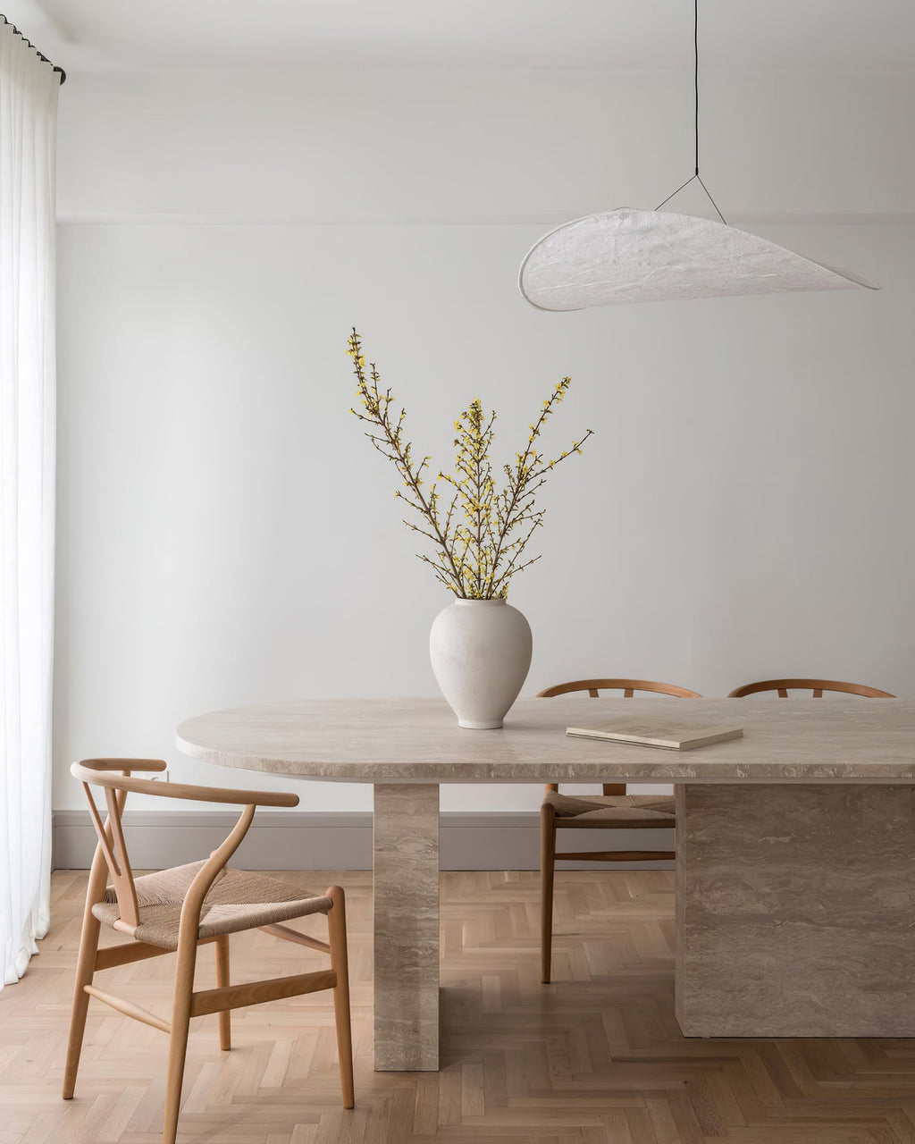 Pendellampe, Tense, Mulberrysilke-diffuser, sort ramme, LED, dæmpbar