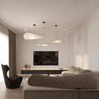 Pendellampe, Tense, Mulberrysilke-diffuser, sort ramme, LED, dæmpbar