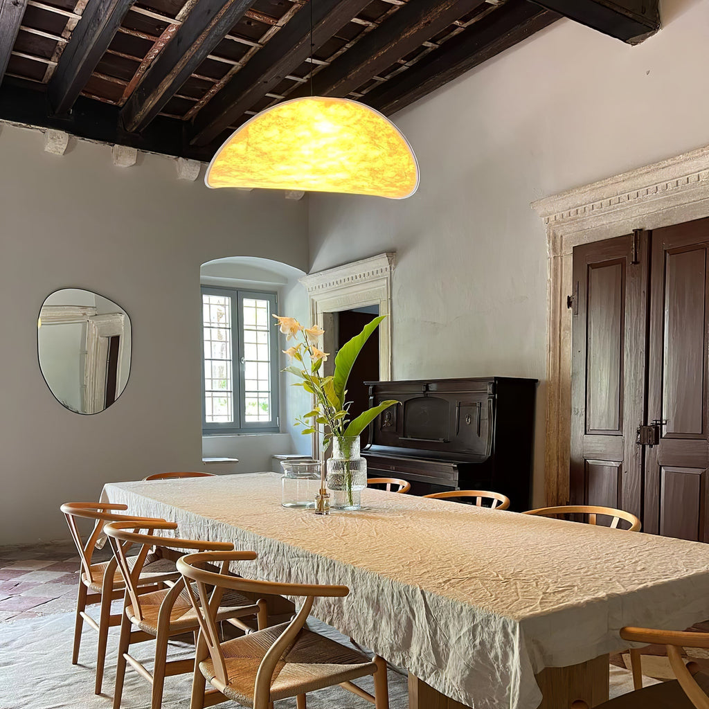 Pendellampe, Tense, Mulberrysilke-diffuser, sort ramme, LED, dæmpbar