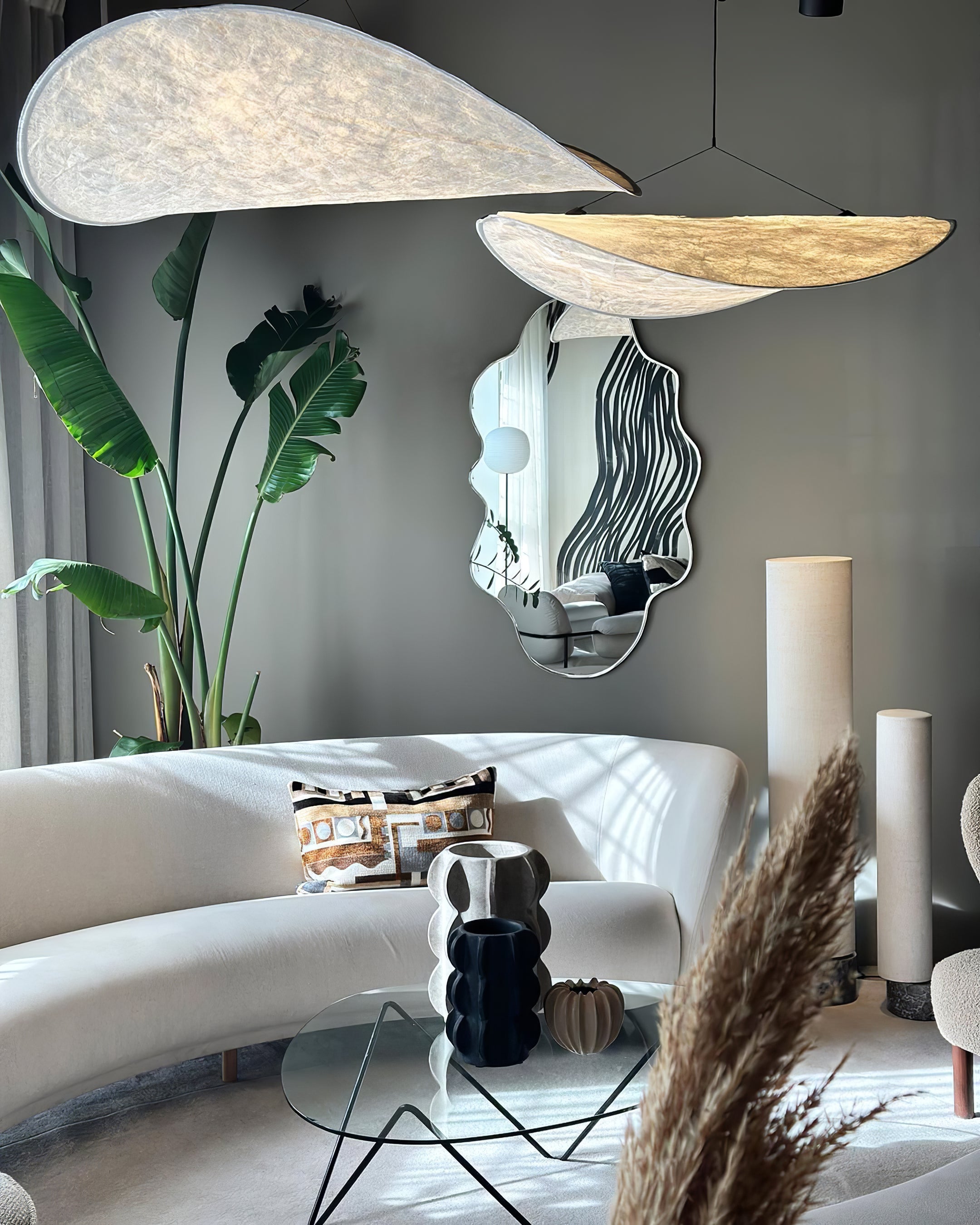 Pendellampe, Tense, Mulberrysilke-diffuser, sort ramme, LED, dæmpbar