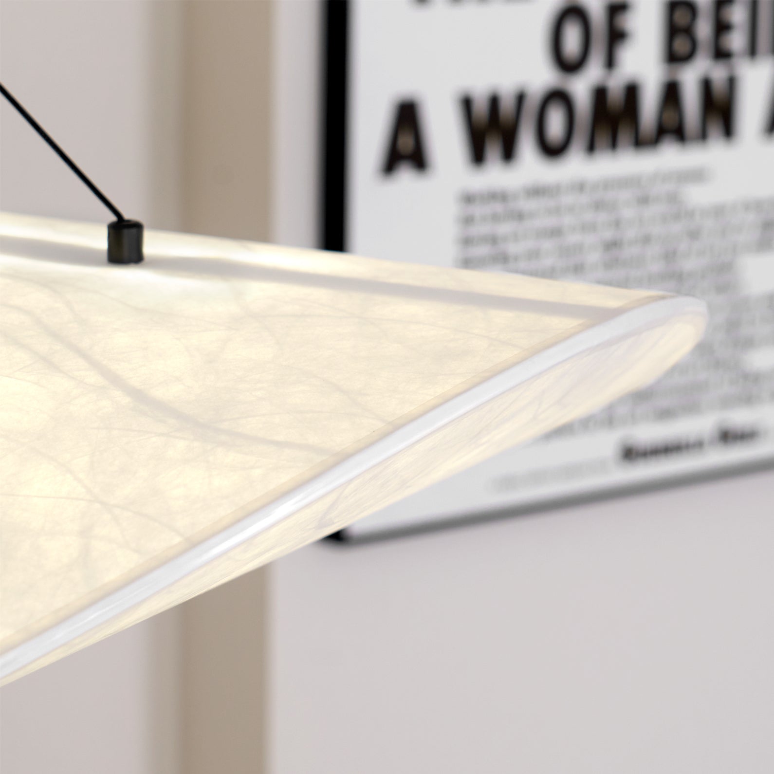 Pendellampe, Tense, Mulberrysilke-diffuser, sort ramme, LED, dæmpbar