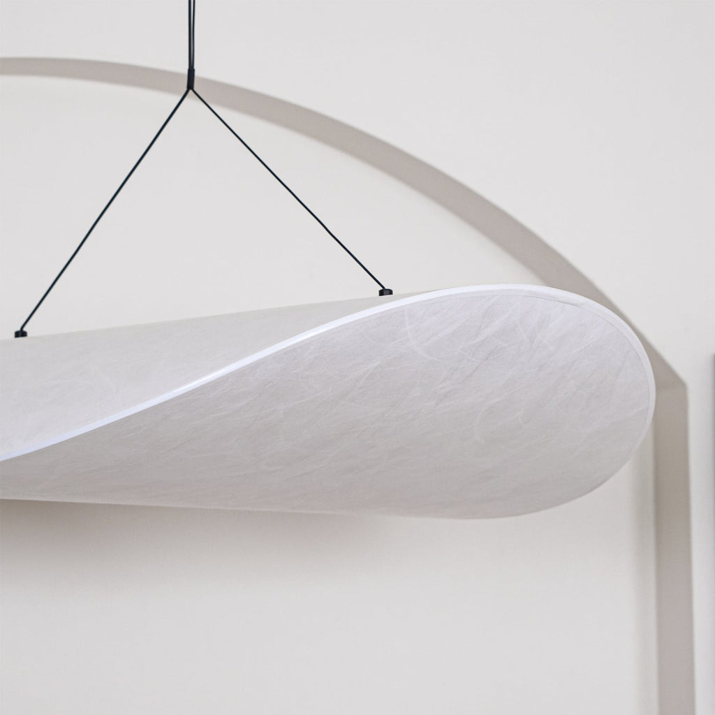 Pendellampe, Tense, Mulberrysilke-diffuser, sort ramme, LED, dæmpbar