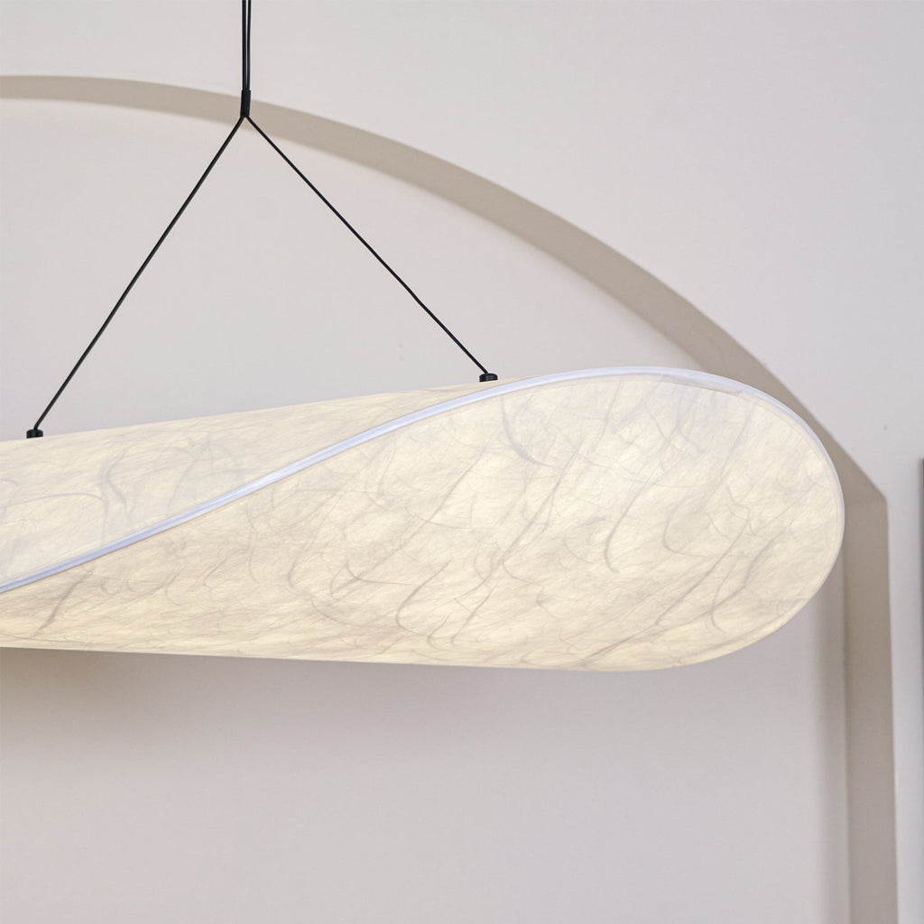 Pendellampe, Tense, Mulberrysilke-diffuser, sort ramme, LED, dæmpbar