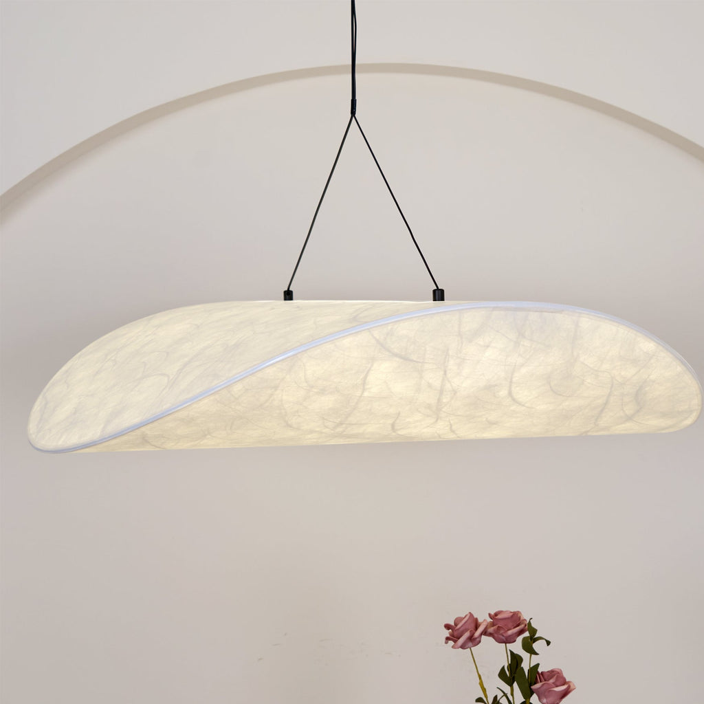 Pendellampe, Tense, Mulberrysilke-diffuser, sort ramme, LED, dæmpbar