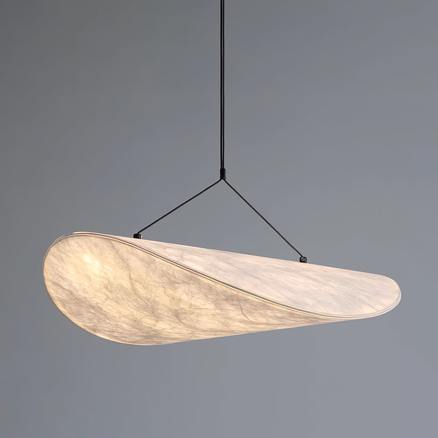 Pendellampe, Tense, Mulberrysilke-diffuser, sort ramme, LED, dæmpbar