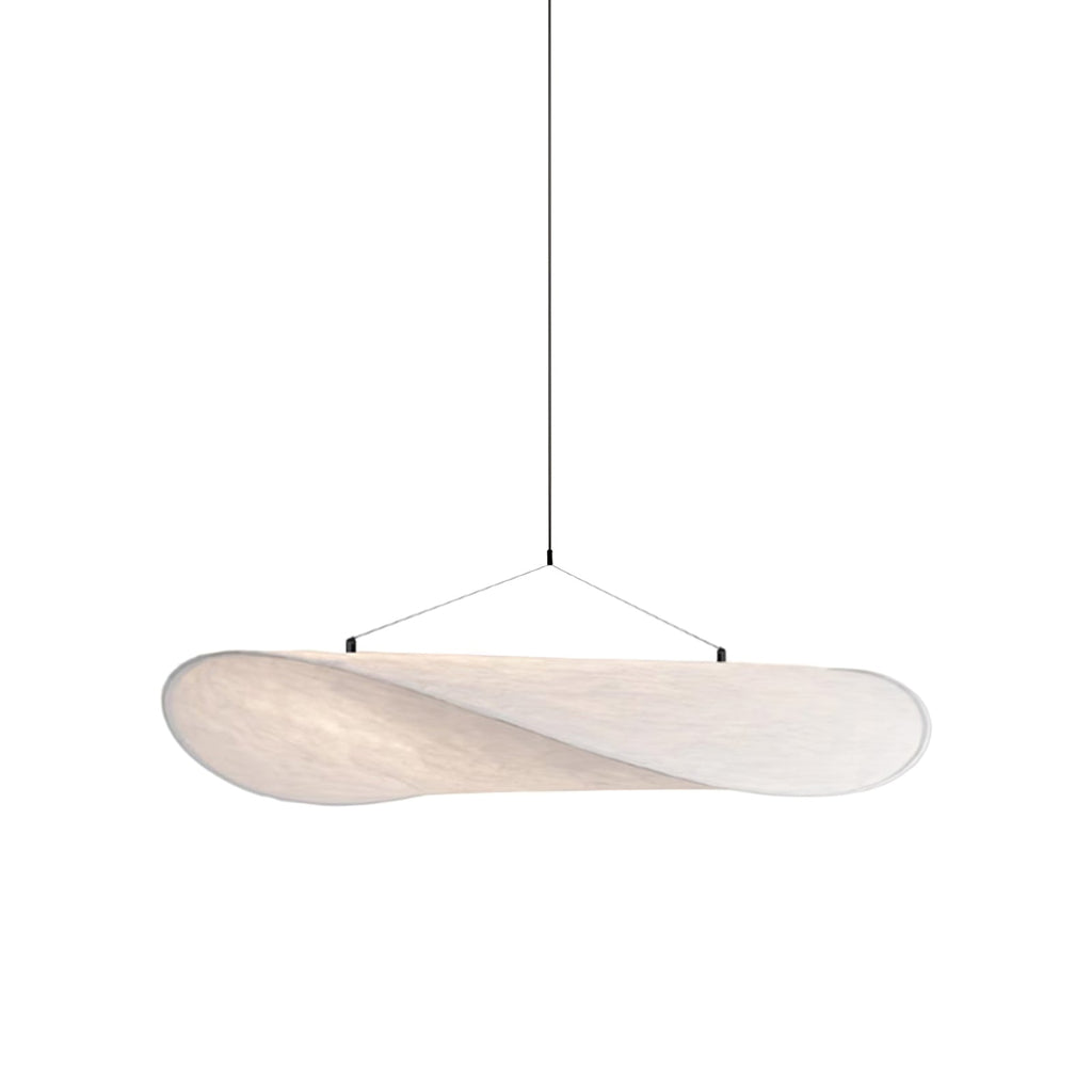 Mulberry silk pendant with black frame in a modern room