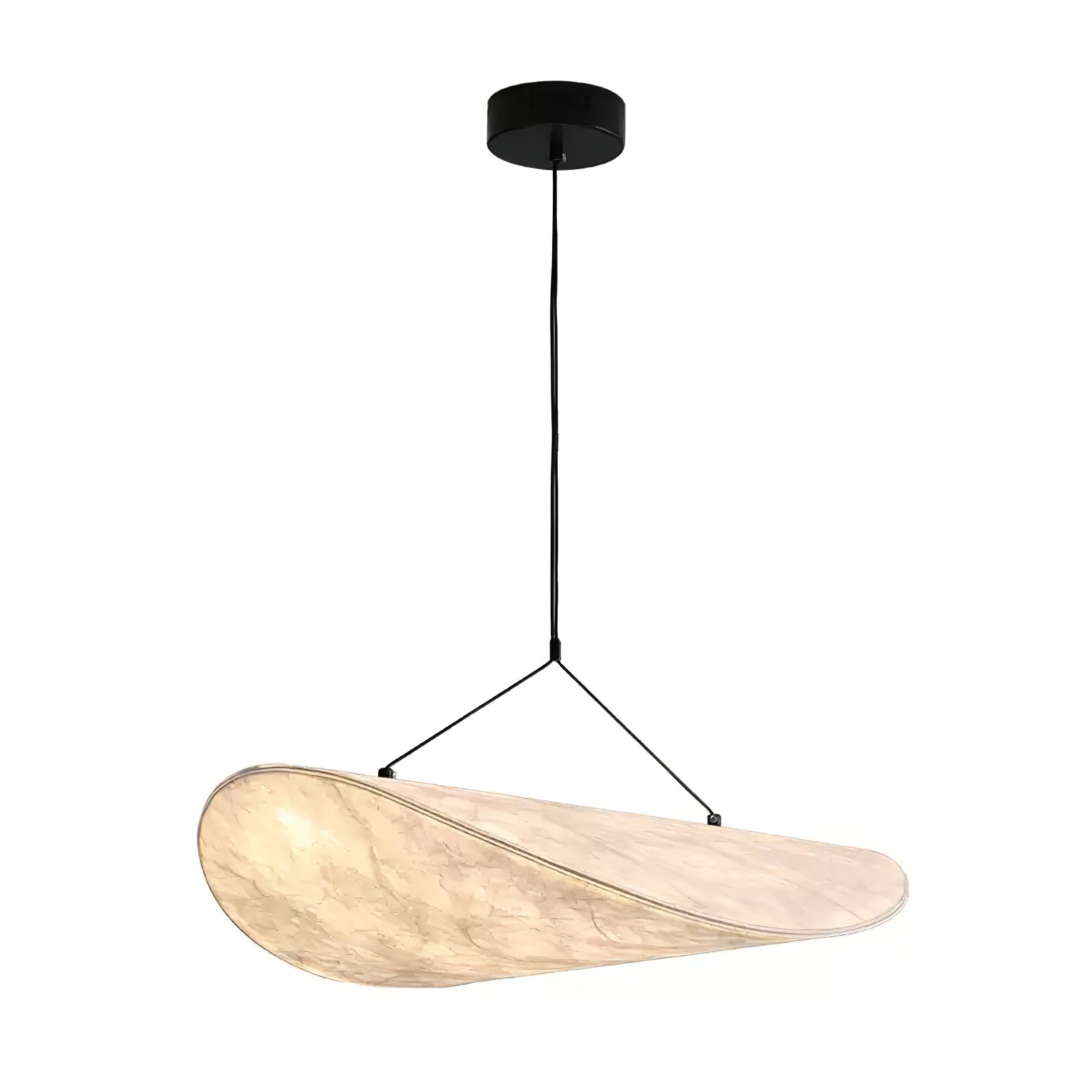 Pendellampe, Tense, Mulberrysilke-diffuser, sort ramme, LED, dæmpbar