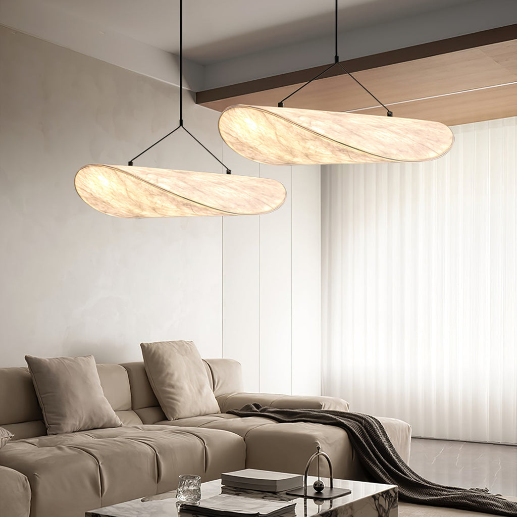 Pendellampe, Tense, Mulberrysilke-diffuser, sort ramme, LED, dæmpbar
