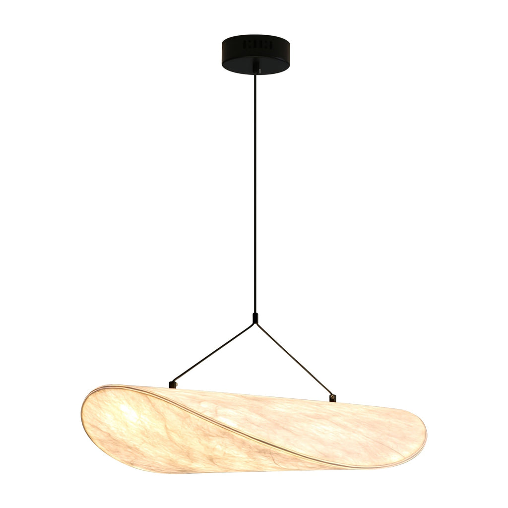 Pendellampe, Tense, Mulberrysilke-diffuser, sort ramme, LED, dæmpbar