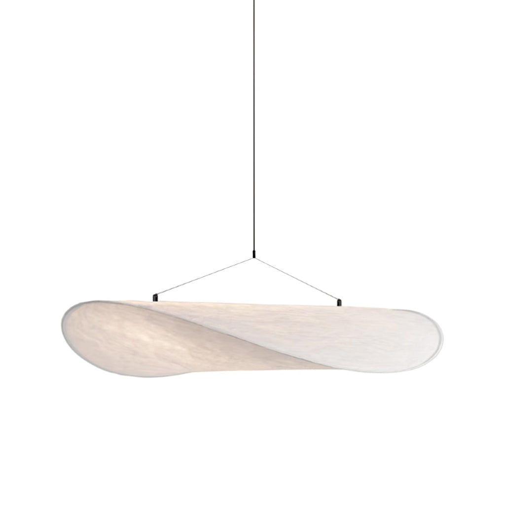 Tense pendant light with soft diffused light over a space