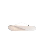 Cloud-like silk pendant light floating below a ceiling