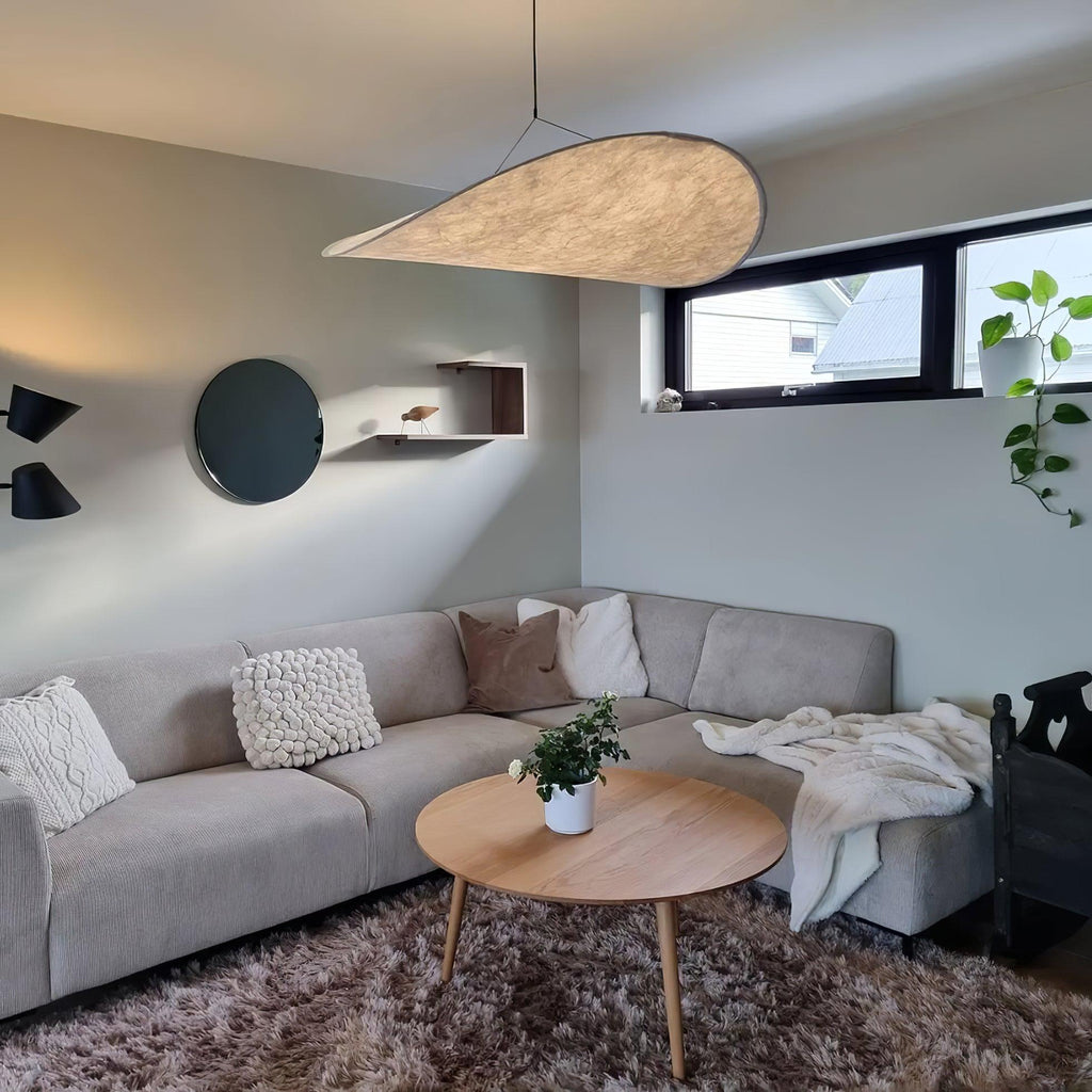 Pendellampe, Tense, Mulberrysilke-diffuser, sort ramme, LED, dæmpbar