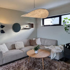 Pendellampe, Tense, Mulberrysilke-diffuser, sort ramme, LED, dæmpbar