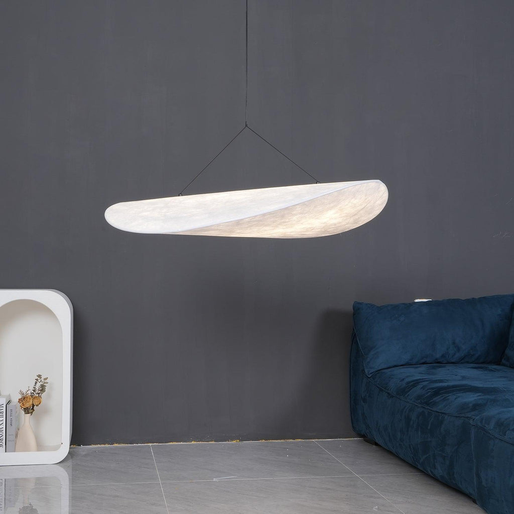 Pendellampe, Tense, Mulberrysilke-diffuser, sort ramme, LED, dæmpbar