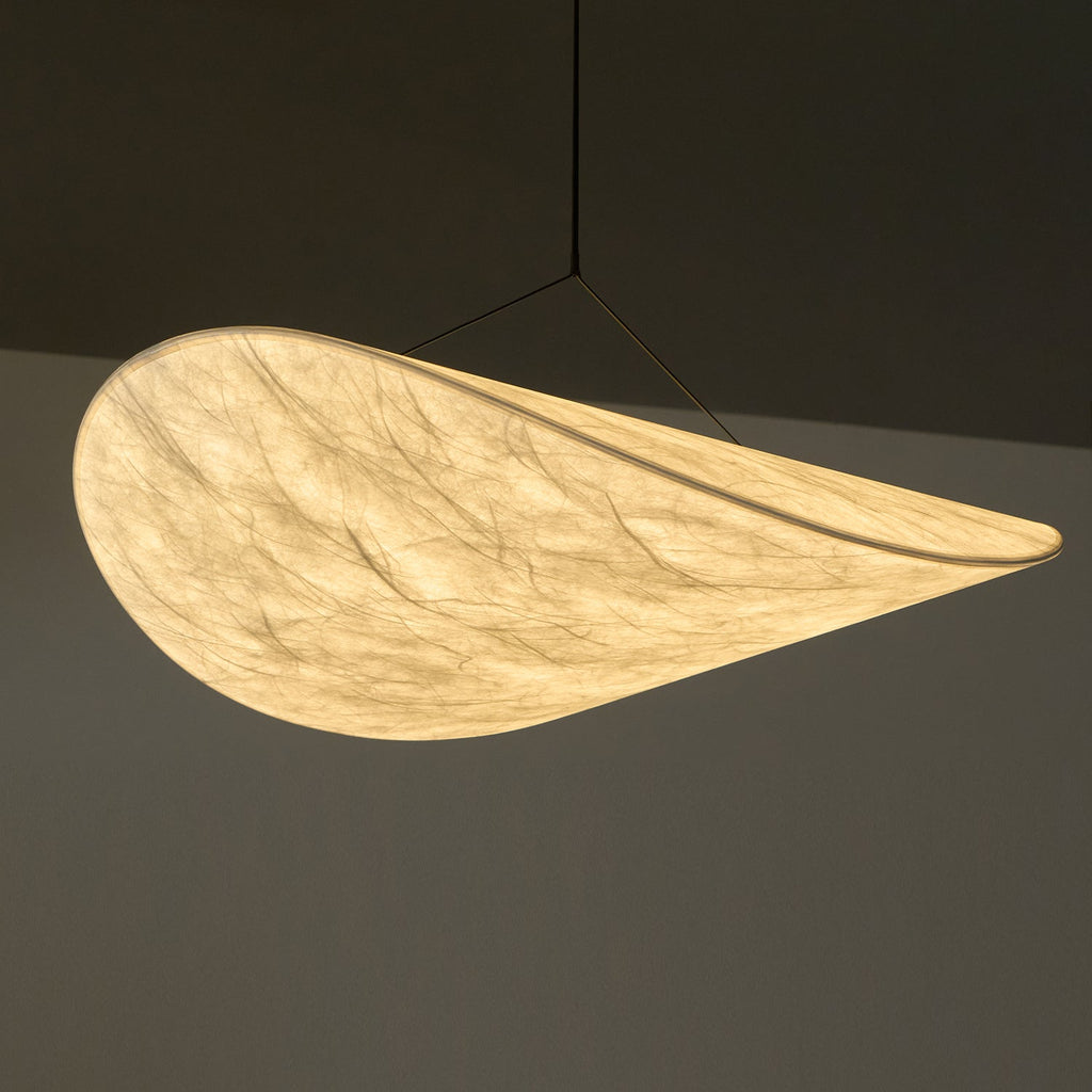Pendellampe, Tense, Mulberrysilke-diffuser, sort ramme, LED, dæmpbar