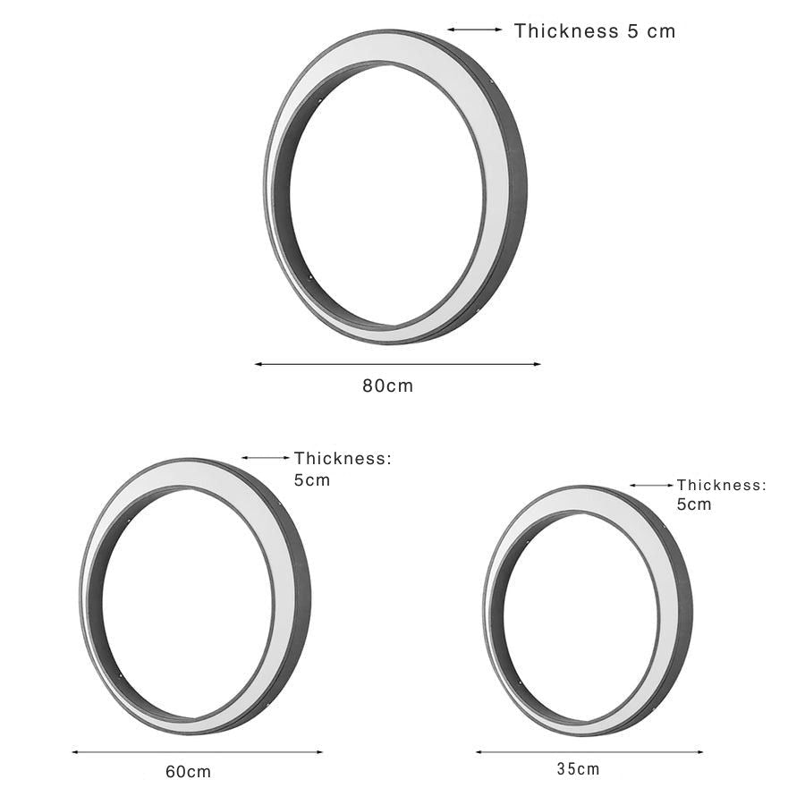 Outdoor Wall Light, Circular Moon Design In Stainless Steel