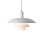 Modern Pendant Light With Layered Metal Shade, 12 Inch Diameter