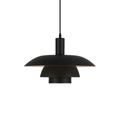 Modern Pendant Light With Layered Metal Shade, 12 Inch Diameter