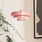 Modern Tiered Shade Pendant Light Fixture, 12-Inch Diameter