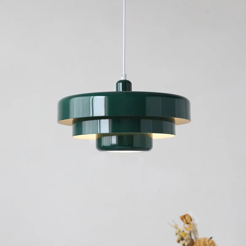 Modern Tiered Shade Pendant Light Fixture, 12-Inch Diameter
