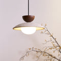 Layered Timber And Stone Pendant Decorative Ceiling Light Fixture