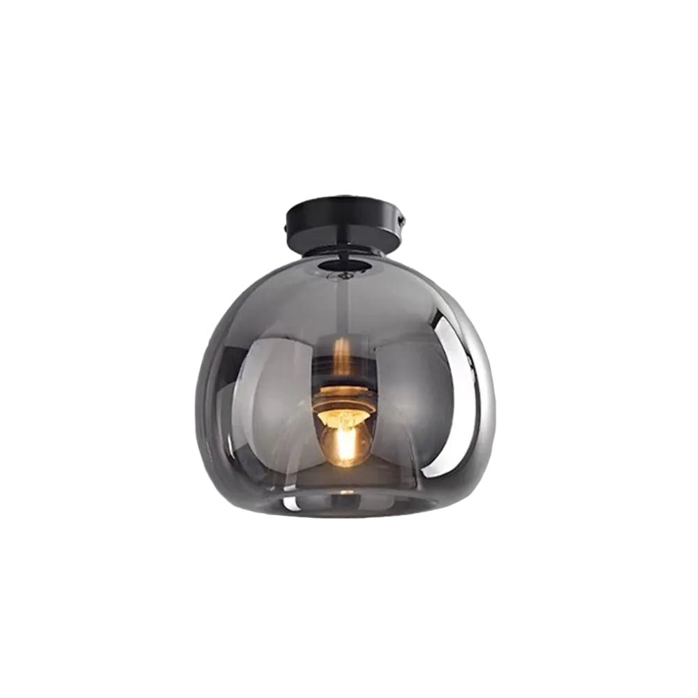 Ceiling Light With Glass Bowl Shade Semi Mount For Living Rooms And Hallways