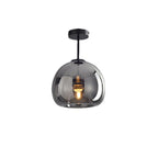Ceiling Light With Glass Bowl Shade Semi Mount For Living Rooms And Hallways