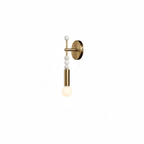 Antique brass wall lamp with green marble accent close up