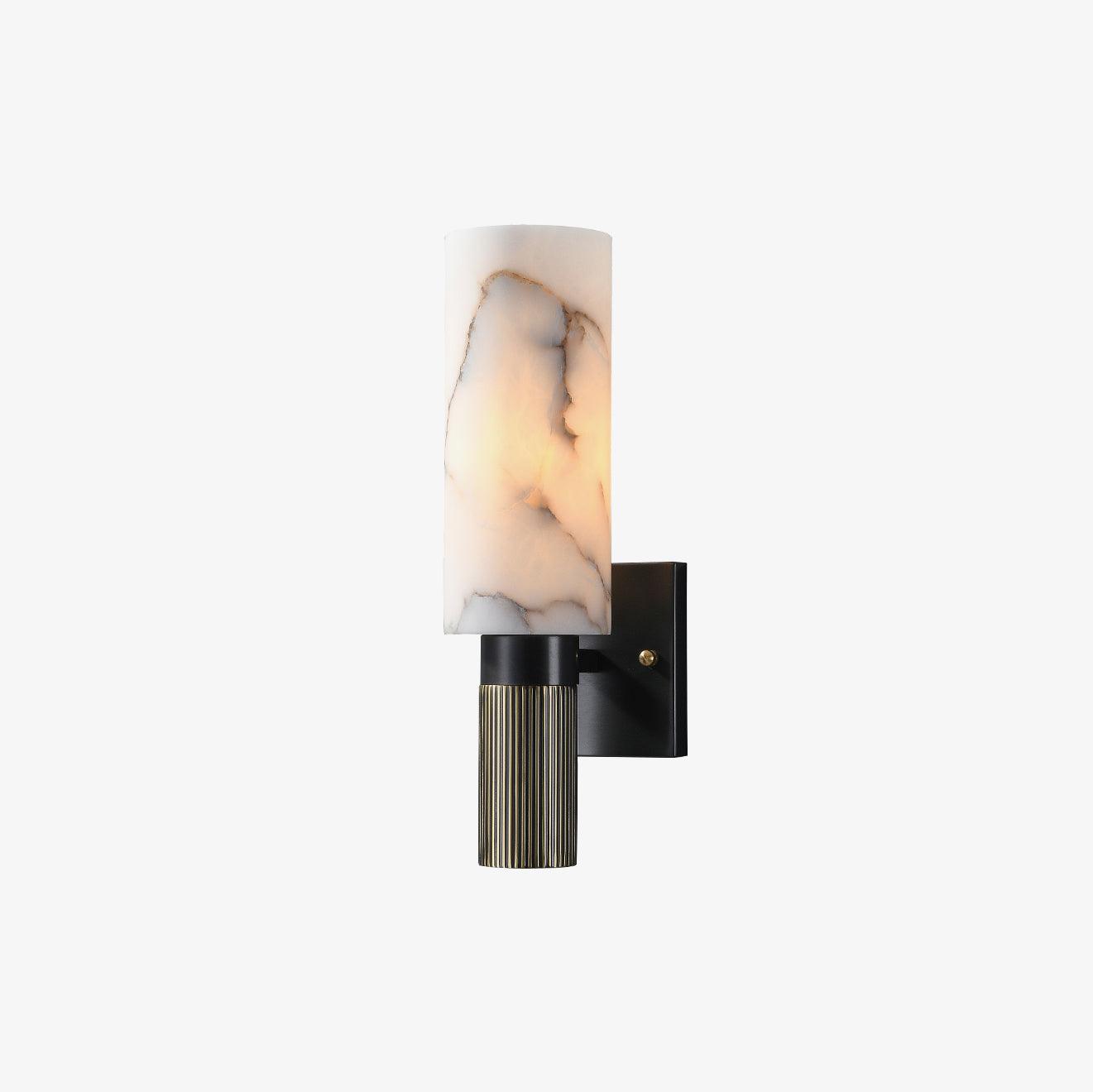 Eldric Alabaster Torch Wall Sconce, Blackened Brass, E14 Socket, LED or Edison Bulb