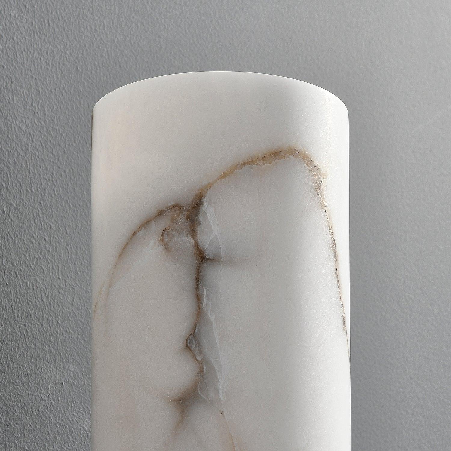 Eldric Alabaster Torch Wall Sconce, Blackened Brass, E14 Socket, LED or Edison Bulb