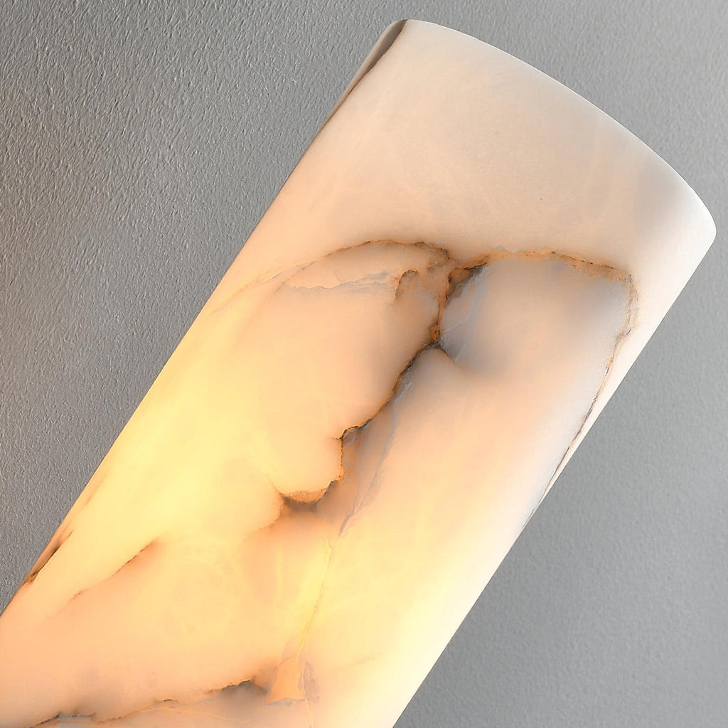 Eldric Alabaster Torch Wall Sconce, Blackened Brass, E14 Socket, LED or Edison Bulb