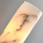 Eldric Alabaster Torch Wall Sconce, Blackened Brass, E14 Socket, LED or Edison Bulb