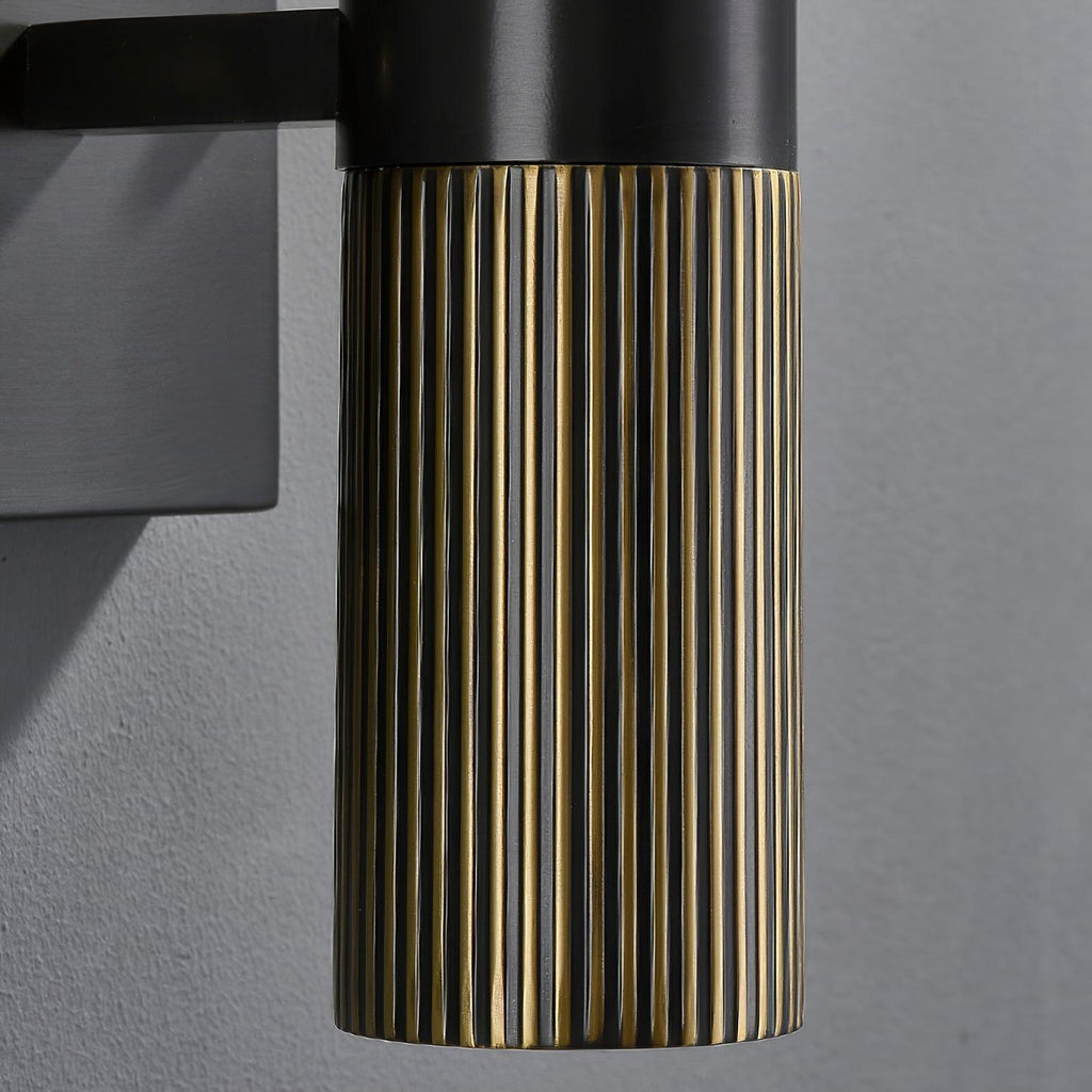 Eldric Alabaster Torch Wall Sconce, Blackened Brass, E14 Socket, LED or Edison Bulb