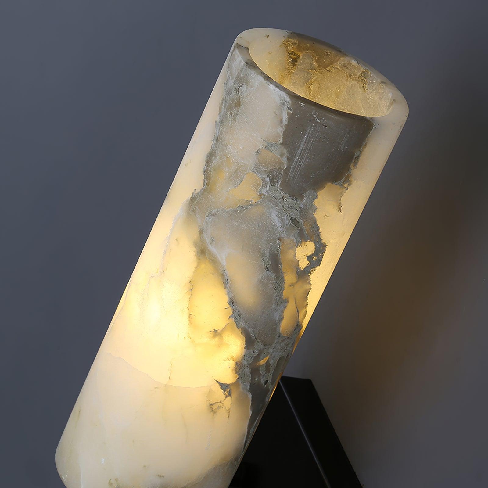 Eldric Alabaster Torch Wall Sconce, Blackened Brass, E14 Socket, LED or Edison Bulb