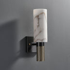 Eldric Alabaster Torch Wall Sconce, Blackened Brass, E14 Socket, LED or Edison Bulb