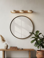 Travertine Duo Wall Light, Natural Stone Shades, Wood Frame, LED 3000K