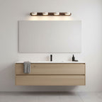 Travertine duo wall light glowing in a styled interior setting