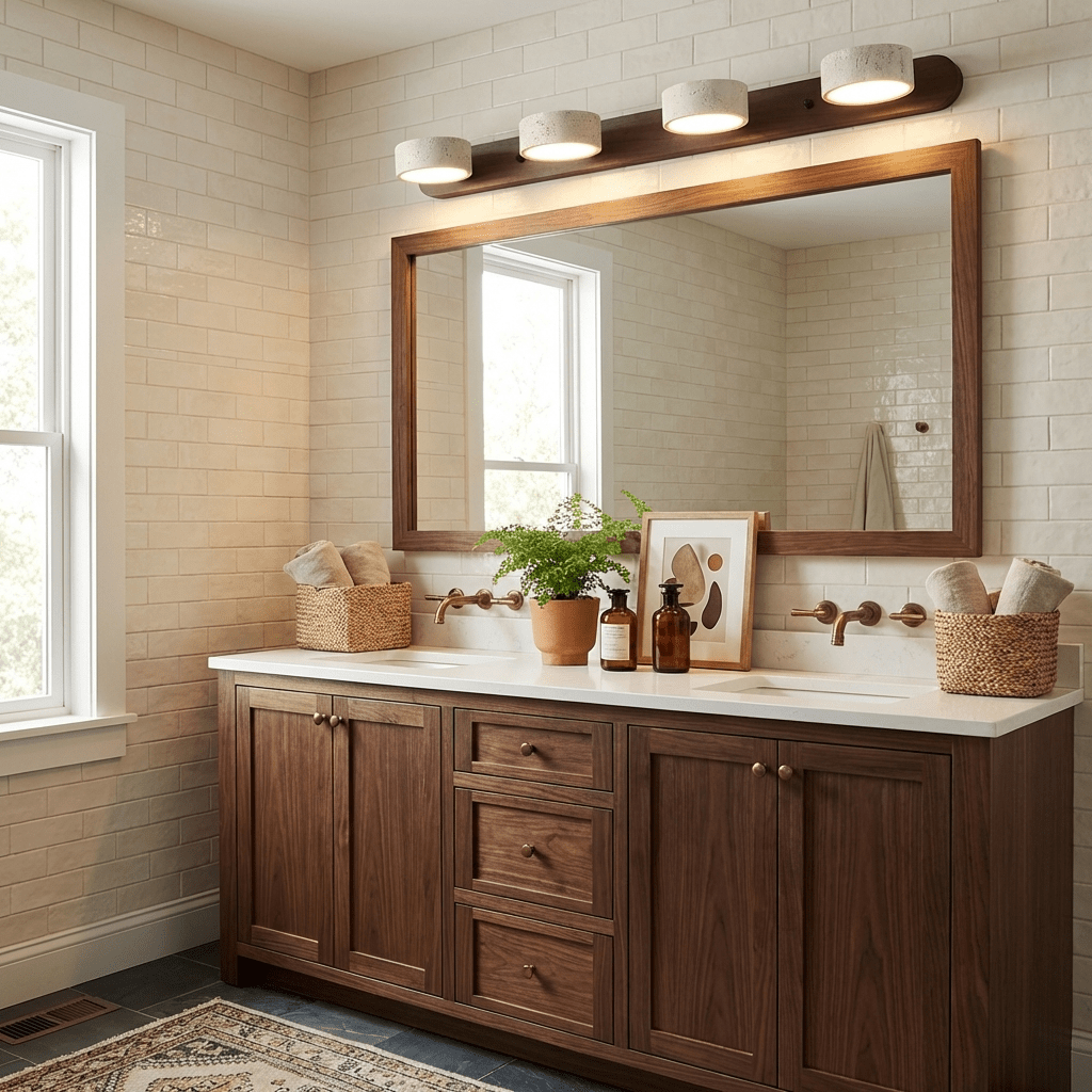 Travertine duo wall light detail of the natural stone veining