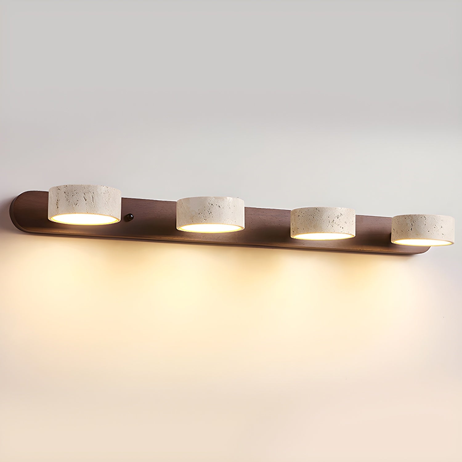 Travertine Wall Sconce, Ritta Wood-Trim Indoor Light
