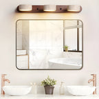 Travertine Duo Wall Light, Natural Stone Shades, Wood Frame, LED 3000K