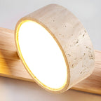 Travertine Wall Sconce, Ritta Wood-Trim Indoor Light