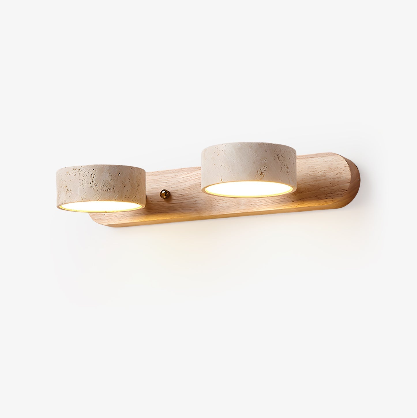 Travertine Wall Sconce, Ritta Wood-Trim Indoor Light