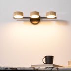 Travertine Vanity Wall Light, Multi-Head LED, Black Gold Or Walnut