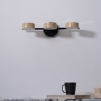 Travertine Vanity Wall Light, Multi-Head LED, Black Gold Or Walnut