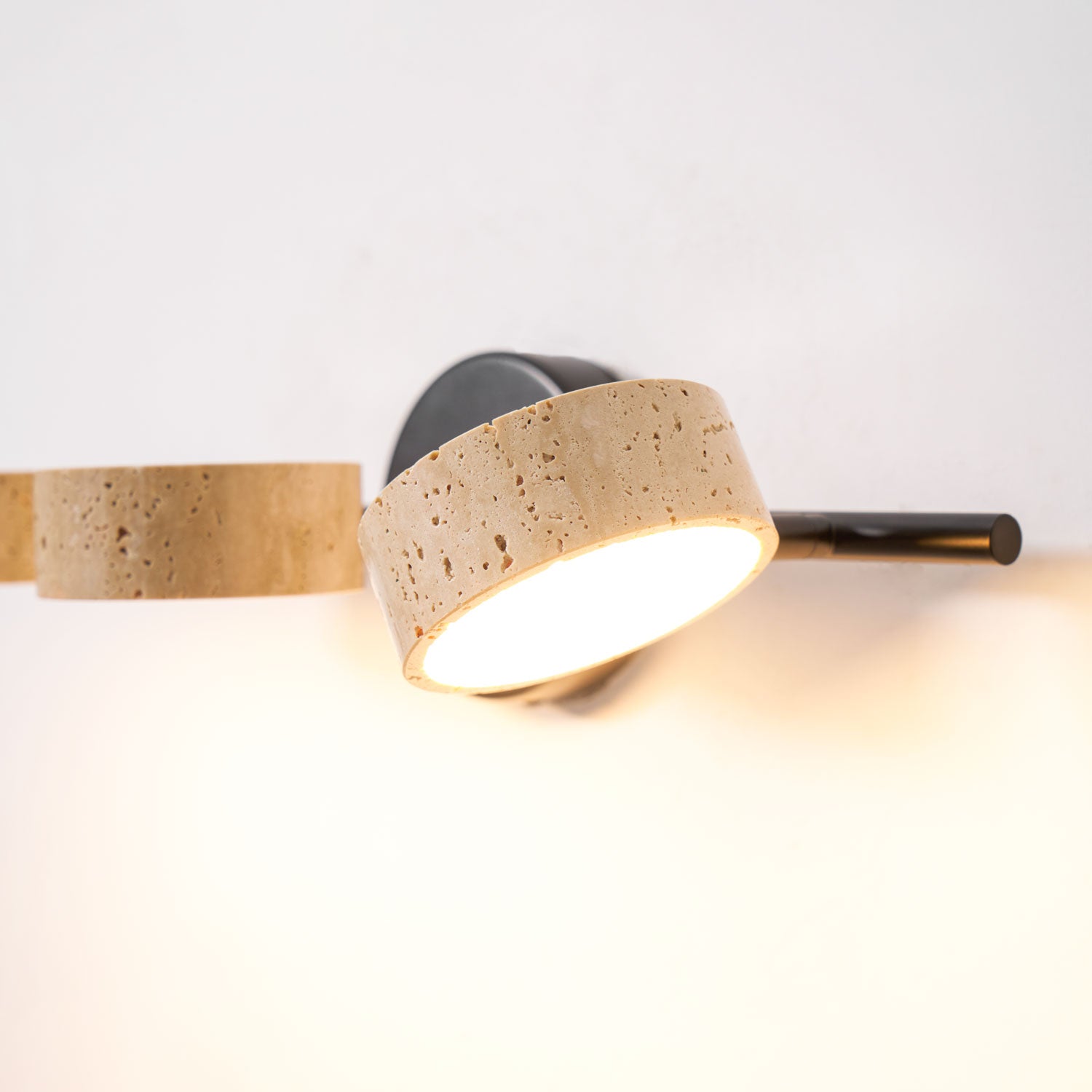 Travertine Vanity Wall Light, Multi-Head LED, Black Gold Or Walnut