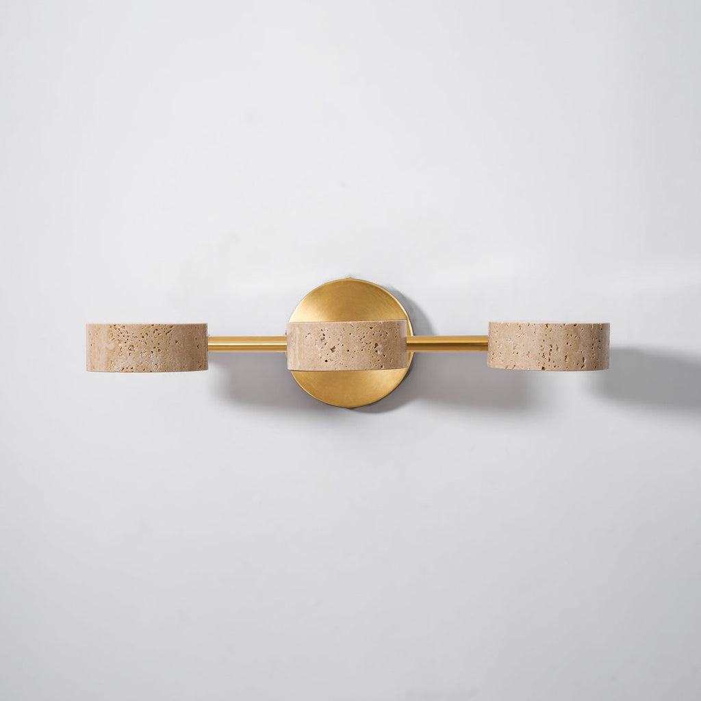 Travertine Vanity Wall Light, Multi-Head LED, Black Gold Or Walnut