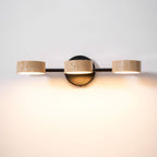 Travertine Vanity Wall Light, Multi-Head LED, Black Gold Or Walnut