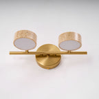 Travertine Vanity Wall Light, Multi-Head LED, Black Gold Or Walnut