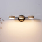 Travertine Vanity Wall Light, Multi-Head LED, Black Gold Or Walnut