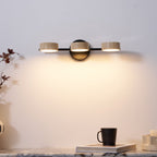 Travertine Vanity Wall Light, Multi-Head LED, Black Gold Or Walnut